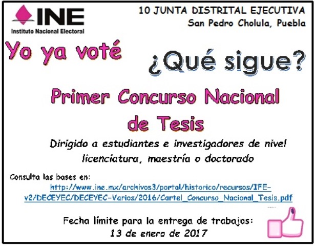 Concurso Nacional De Tesis INE 2016 – Revista Derecho